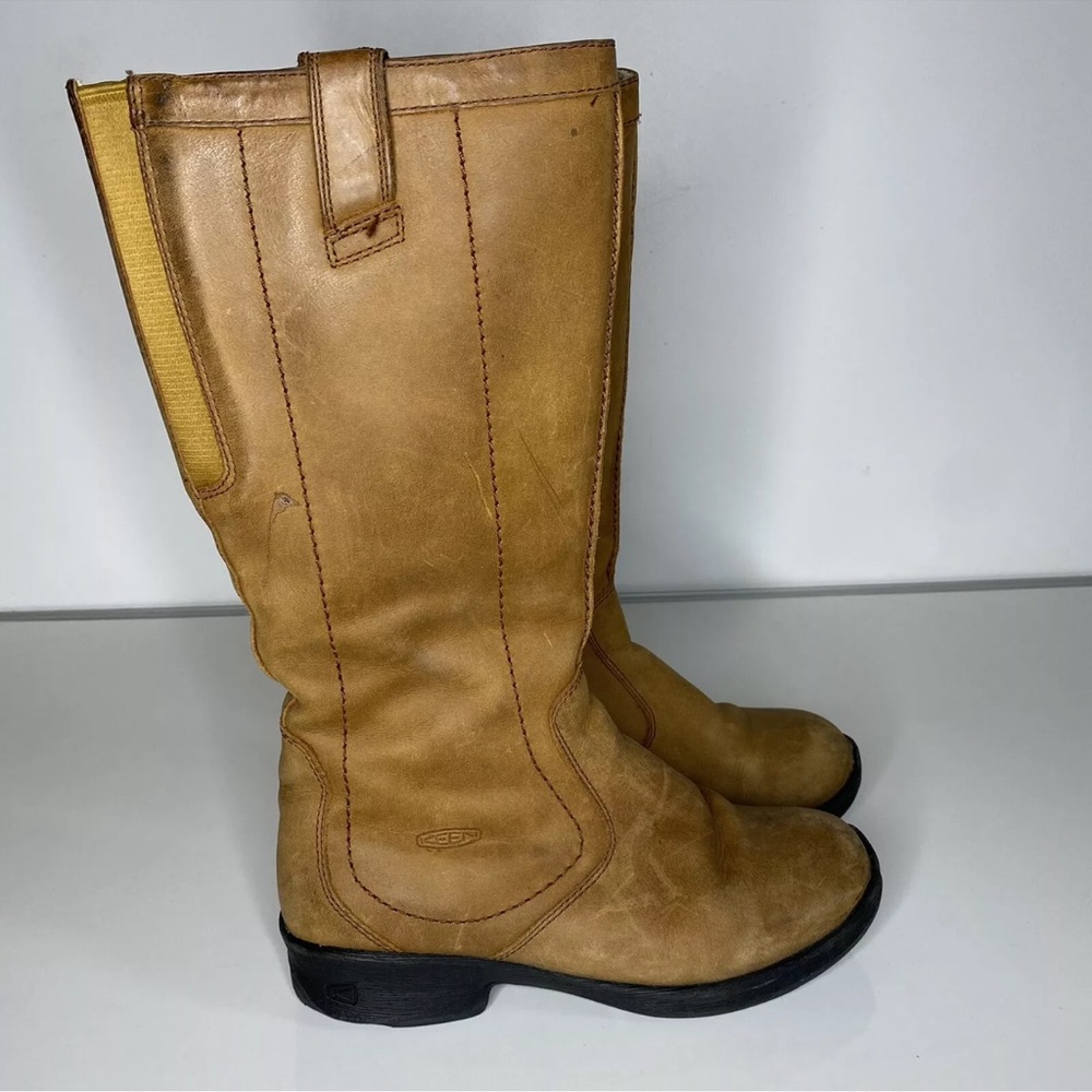 Keen Womens Tyretread Tall Riding Boots Snow Leather Waterproof Tan Size 7 - Picture 5 of 12
